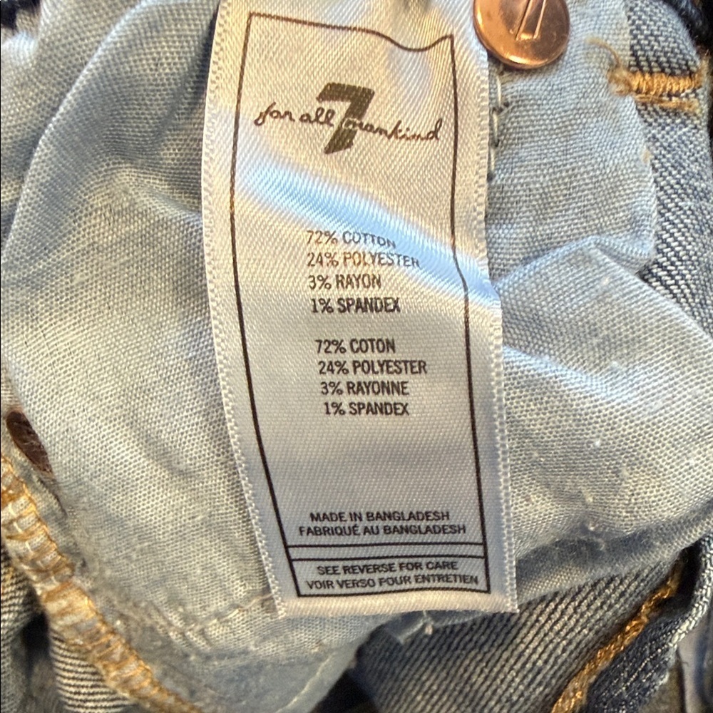 NWT 7 For All Mankind Light Sage Button-Up Top and Jeans Set Girl 24m MSRP$45 - Picture 6 of 6